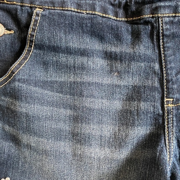 Jordache Lace Embroidered Denim Short Overalls - Picture 5 of 10